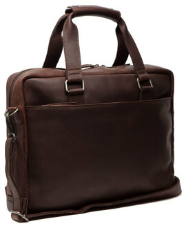 Manhattan Laptoptas 15-15.6 inch - Echt leer - Donkerbruin - 15.6