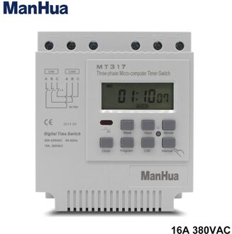 ManHua MT317 380V 16A LCD digitale multifunctionele drie-fase 7 Dagen programmeerbare controle power timing schakelaar motor timer