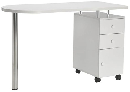 Manicure Nail Table with Drawer Salon Furniture Manicure Workbench White
