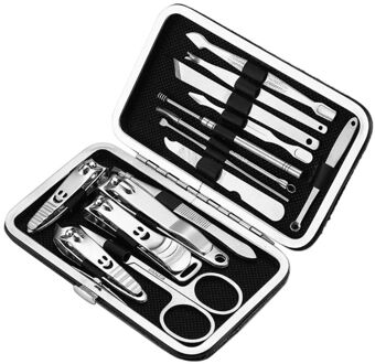 Manicure Set Nagelknipper 15 /12Pcs Pedicure Kit Met Rvs Case Q0KD 21