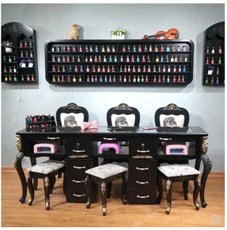 Manicure table and chair set single, double and triple European nail table economical nail chair and stool nail shop