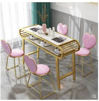 Manicure table and chair set special price economic net red Nordic style manicure table single double simple imitation marble