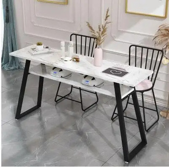 Manicure table economic double person simple modern manicure table and chair suit double deck manicure shop