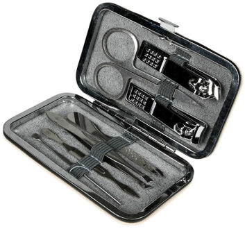 Manicureset - 7-delig - wit - incl. etui - RVS - nagel verzorging