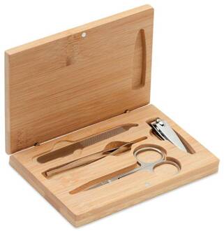 Manicureset in Bamboe houten doosje