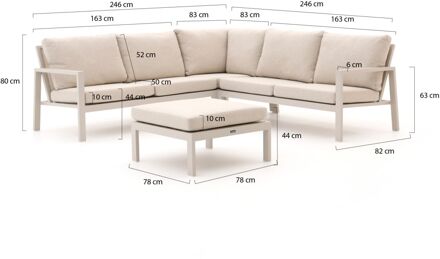 Manifesto Alzano hoek loungeset 4-delig 5-zits - Laagste prijsgarantie! Taupe