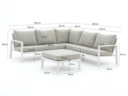 Manifesto Alzano hoek loungeset 4-delig - Laagste prijsgarantie! Wit