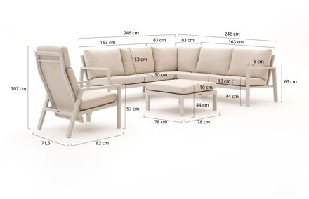 Manifesto Alzano hoek loungeset 5-delig 6-zits verstelbaar - Laagste prijsgarantie! Taupe