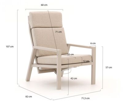 Manifesto Alzano lounge tuinstoel verstelbaar - Laagste prijsgarantie! Taupe