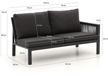 Manifesto Alzano loungemodule linkerarm 162cm - Laagste prijsgarantie! Grijs