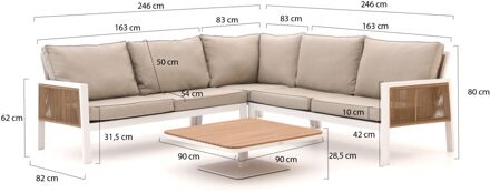 Manifesto Alzano/San Lupo hoek loungeset 4-delig - Laagste prijsgarantie! Wit