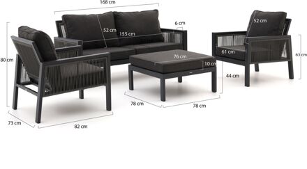 Manifesto Alzano stoel-bank loungeset 4-delig - Laagste prijsgarantie! Grijs