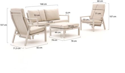 Manifesto Alzano stoel-bank loungeset 4-delig verstelbaar - Laagste prijsgarantie! Taupe