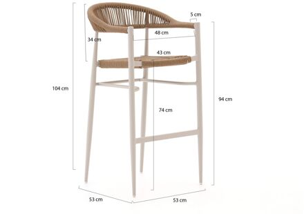 Manifesto Belpasso barstoel stapelbaar - Laagste prijsgarantie! Taupe