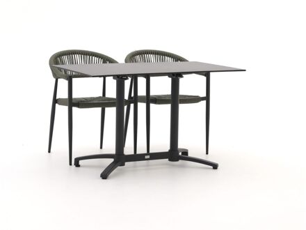 Manifesto Belpasso/Canzo 120cm dining tuinset 5-delig inklapbaar stapelbaar - Laagste prijsgarantie! Groen