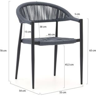 Manifesto Belpasso dining tuinstoel stapelbaar - Laagste prijsgarantie! Grijs