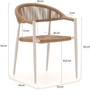 Manifesto Belpasso dining tuinstoel stapelbaar - Laagste prijsgarantie! Taupe