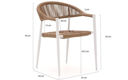Manifesto Belpasso/Falcade ø 115cm dining tuinset 5-delig stapelbaar - Laagste prijsgarantie! Bruin