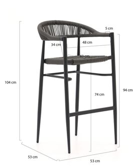 Manifesto Belpasso/Fidenza 220cm barset 7-delig stapelbaar - Laagste prijsgarantie! Grijs