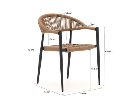 Manifesto Belpasso/Sora ø 90cm dining tuinset 5-delig stapelbaar - Laagste prijsgarantie! Grijs