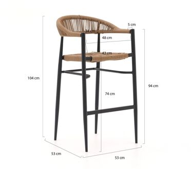 Manifesto Belpasso/Trecenta 150cm barset 5-delig stapelbaar - Laagste prijsgarantie! Zwart