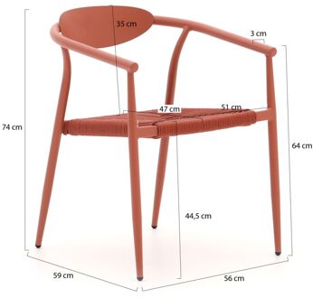 Manifesto Cavone/Bruca 90cm dining tuinset 3-delig stapelbaar - Laagste prijsgarantie! Bruin