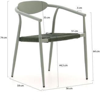 Manifesto Cavone/ROUGH-K 160cm dining tuinset 5-delig stapelbaar - Laagste prijsgarantie! Bruin