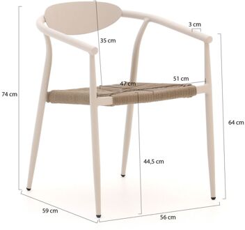 Manifesto Cavone/Sestino 160cm dining tuinset 5-delig stapelbaar - Laagste prijsgarantie! Wit