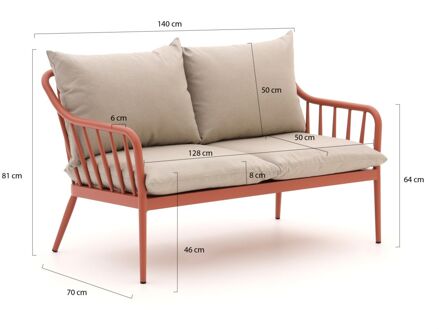 Manifesto Celante lounge tuinbank 2-zits 140cm - Laagste prijsgarantie! Oranje