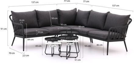 Manifesto Celante/Pito hoek loungeset 6-delig - Laagste prijsgarantie! Grijs
