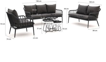 Manifesto Celante/Pito stoel-bank loungeset 6-delig - Laagste prijsgarantie! Grijs