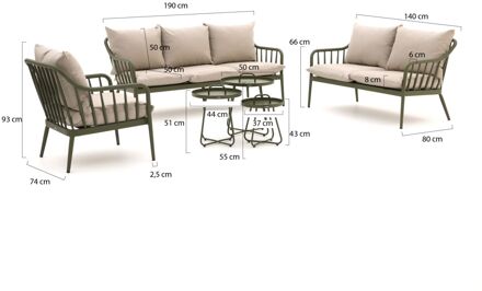 Manifesto Celante/Pito stoel-bank loungeset 6-delig - Laagste prijsgarantie! Groen