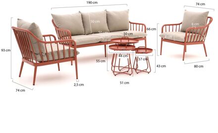 Manifesto Celante/Pito stoel-bank loungeset 6-delig - Laagste prijsgarantie! Rood