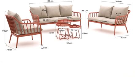 Manifesto Celante/Pito stoel-bank loungeset 6-delig - Laagste prijsgarantie! Rood