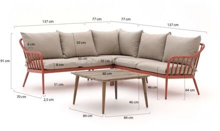Manifesto Celante/ROUGH-K hoek loungeset 4-delig - Laagste prijsgarantie! Rood
