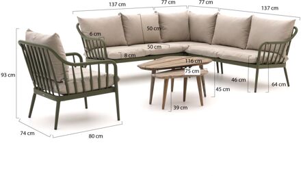 Manifesto Celante/ROUGH-K hoek loungeset 6-delig - Laagste prijsgarantie! Groen