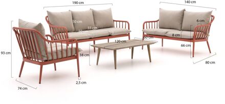 Manifesto Celante/ROUGH-K stoel-bank loungeset 4-delig - Laagste prijsgarantie! Rood