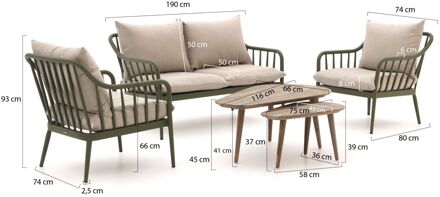 Manifesto Celante/ROUGH-K stoel-bank loungeset 4-zits 5-delig - Laagste prijsgarantie! Groen