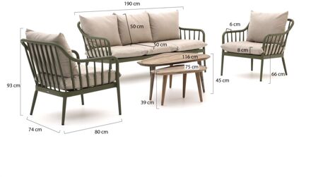 Manifesto Celante/ROUGH-K stoel-bank loungeset 5-zits 5-delig - Laagste prijsgarantie! Groen