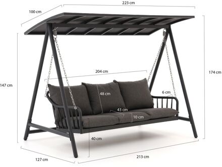 Manifesto Celante schommelbank 223cm - Laagste prijsgarantie! Grijs