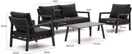 Manifesto Corsano stoel-bank loungeset 4-delig - Laagste prijsgarantie! Grijs