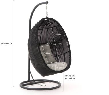 Manifesto Lucana hangstoel met standaard - Laagste prijsgarantie! Zwart