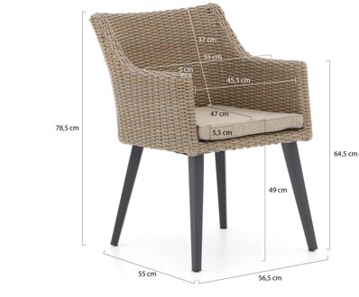 Manifesto Matese/Montorio 160cm dining tuinset 5-delig - Laagste prijsgarantie! Bruin