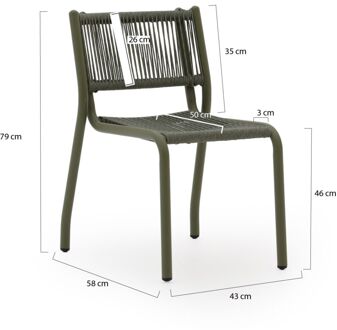 Manifesto Misurina dining tuinstoel stapelbaar - Laagste prijsgarantie! Groen
