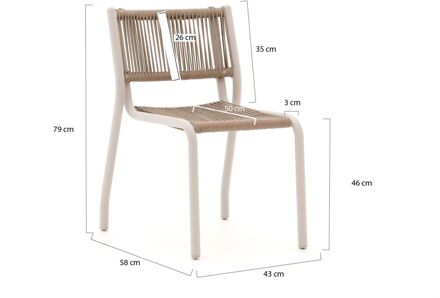 Manifesto Misurina/Sora 220cm dining tuinset 7-delig - Laagste prijsgarantie! Taupe