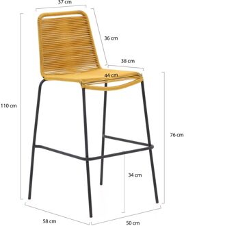 Manifesto Mussa barstoel stapelbaar - Laagste prijsgarantie! Geel