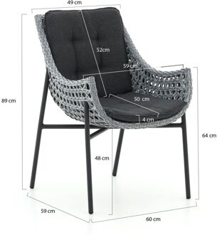 Manifesto Novara/ROUGH-Y ø150cm dining tuinset 7-delig - Laagste prijsgarantie! Bruin