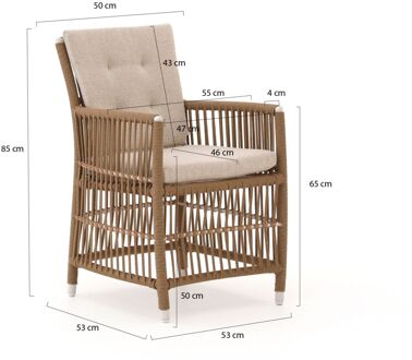 Manifesto Ortello/Induno deens ovaal 180cm dining tuinset 5-delig - Laagste prijsgarantie! Wit