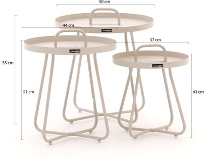 Manifesto Pito bijzet tuintafelset 3-delig - Laagste prijsgarantie! Taupe