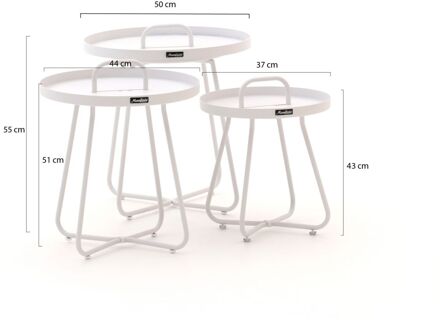 Manifesto Pito bijzet tuintafelset 3-delig - Laagste prijsgarantie! Wit